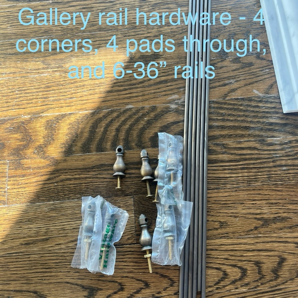 Vintage Hardware antique brass finish gallery rail hardware
